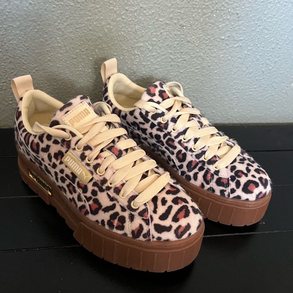 NWOT PUMA Mayze Chunky Sneakers in Leaopard Ponyhair